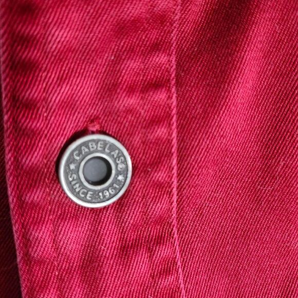Cabela Men's Red and Burgundy Shirt - Picture 2 of 4